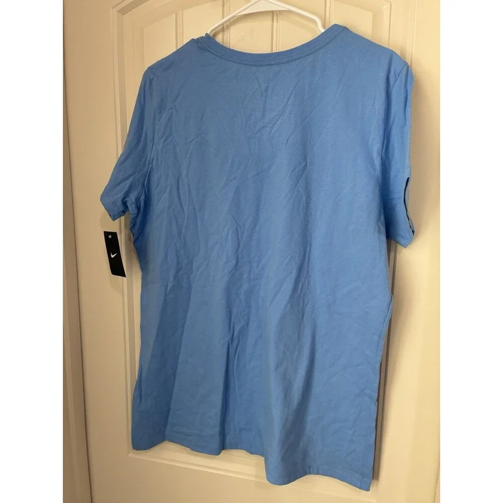 Nike Casual Short Sleeve Slim Fit Graphic T Shirt Womens Size XXL Blue nwt